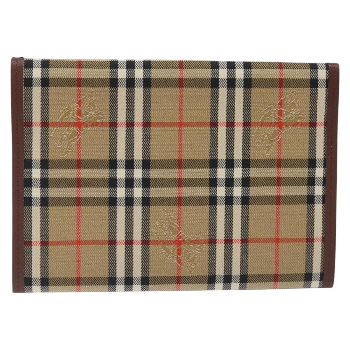 Burberry Nova Check Pochette Canvas Beige Canvas Clutche & Pouche Bag (Authentic Pre-Loved)
