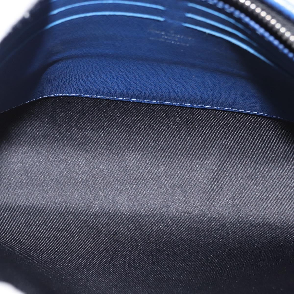 Louis Vuitton Pochette Voyage Taiga Leather Blue Leather Clutche & Pouche Bag (Authentic Pre-Loved)