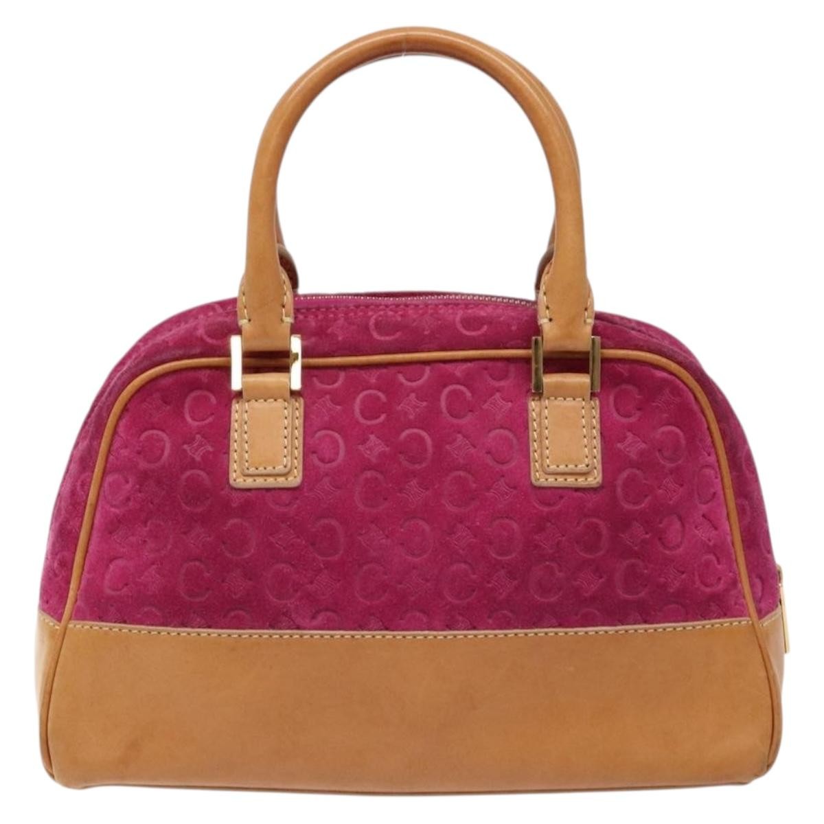 Celine Vintage Macadam Handbag C Macadam Suede Purple Suede Handbag (Authentic Pre-Loved)