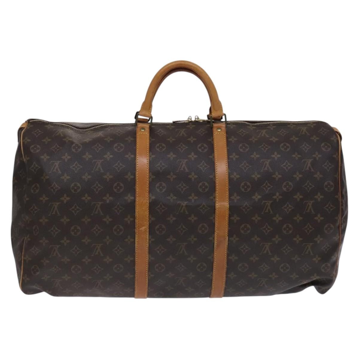 Louis Vuitton Keepall Bag Monogram Canvas Brown Canvas Travel Bag Bag (Authentic Pre-Loved)
