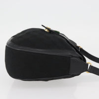 Gucci Sherry Line Shoulder Bag Canvas Black Canvas Shoulder Bag Bag (Authentic Pre-Loved)