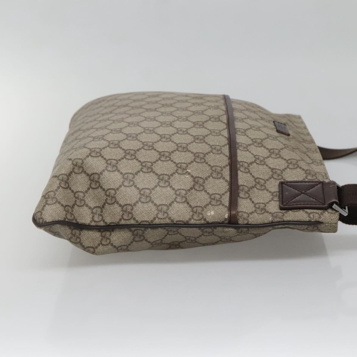 Gucci Zip Top Messenger Bag Gg Coated Canvas Beige Canvas Shoulder Bag Bag (Authentic Pre-Loved)