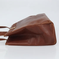Salvatore Ferragamo Vala Tote Leather Brown Leather Tote Bag Bag (Authentic Pre-Loved)