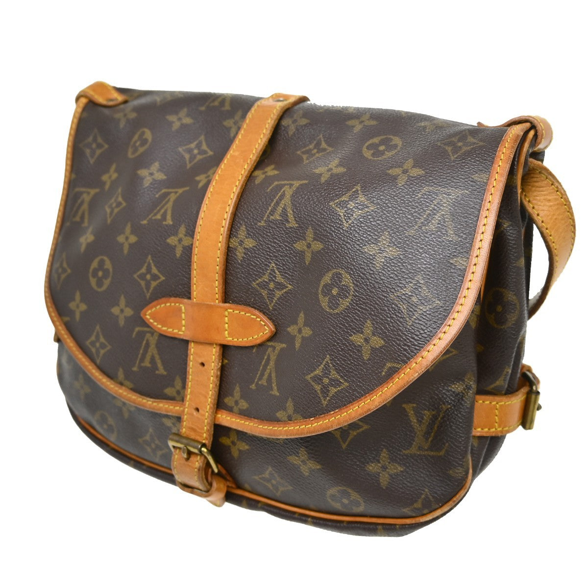 Louis Vuitton Louis Vuitton Saumur Handbag Monogram Canvas Brown Canvas Shoulder Bag Bag (Pre-Loved)