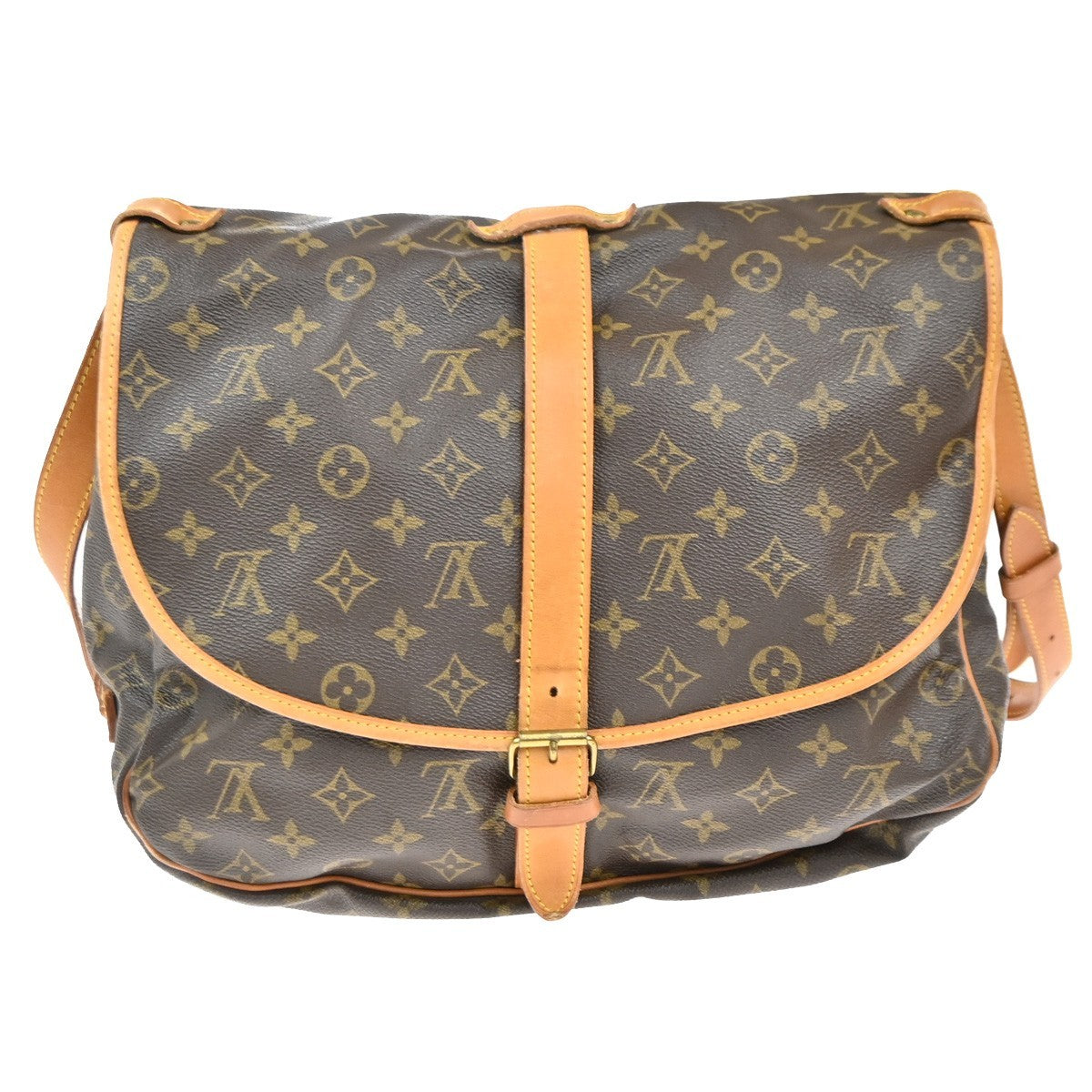 Louis Vuitton Saumur Handbag Monogram Canvas Brown Canvas Shoulder Bag Bag (Authentic Pre-Loved)