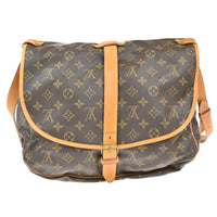 Louis Vuitton Saumur Handbag Monogram Canvas Brown Canvas Shoulder Bag Bag (Authentic Pre-Loved)