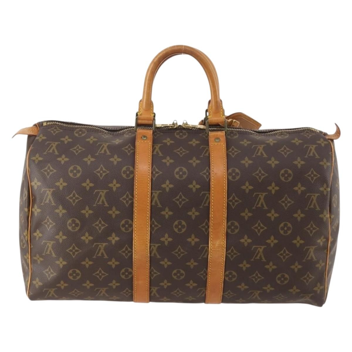 Louis Vuitton Keepall Bag Monogram Canvas Brown Canvas Travel Bag Bag (Authentic Pre-Loved)