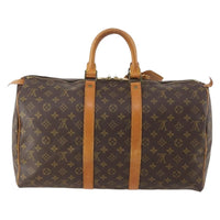 Louis Vuitton Keepall Bag Monogram Canvas Brown Canvas Travel Bag Bag (Authentic Pre-Loved)
