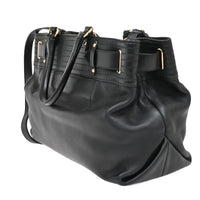 Salvatore Ferragamo Gancini Tote Leather Black Leather Tote Bag Bag (Authentic Pre-Loved)