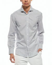 BRUNELLO CUCINELLI MEN'S SHIRT IN NAVY