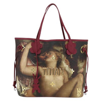 Louis Vuitton Neverfull Nm Tote Limited Edition Jeff Koons Titian Print Canvas Multicolour Canvas Tote Bag Bag (Authentic Pre-Loved)