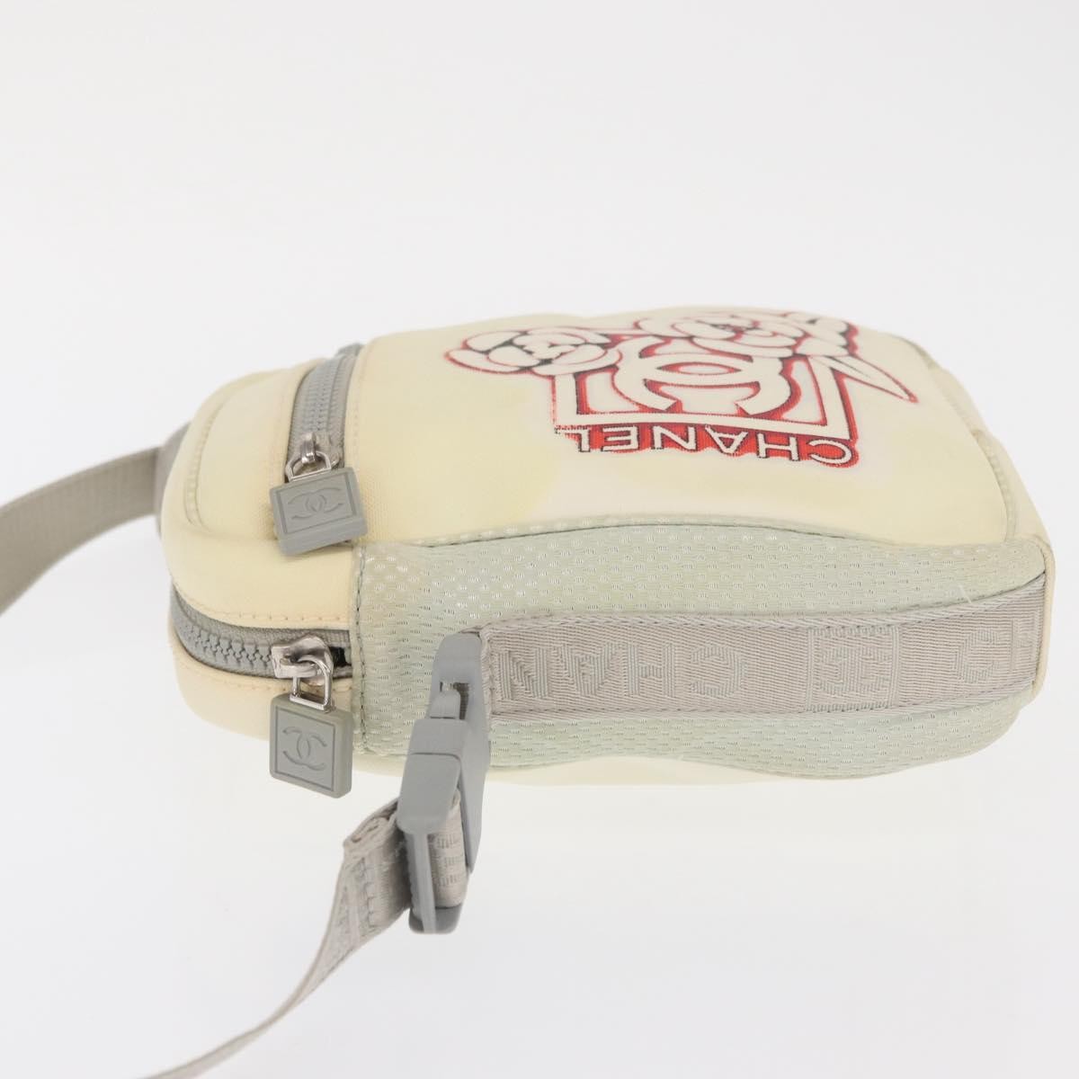 Chanel Sport Line Camera Crossbody Bag Nylon White Nylon Shoulder Bag Bag (Authentic Pre-Loved)