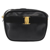 Salvatore Ferragamo Vara Bow Camera Shoulder Bag Leather Black Leather Shoulder Bag Bag (Authentic Pre-Loved)