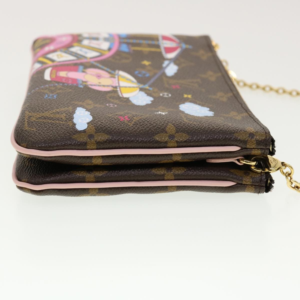 Louis Vuitton Double Zip Pochette Limited Edition Vivienne Xmas Monogram Canvas Brown Canvas Clutche & Pouche Bag (Authentic Pre-Loved)