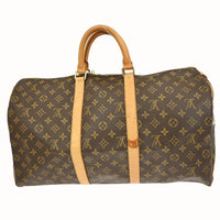 Louis Vuitton Keepall Bag Monogram Canvas Brown Canvas Travel Bag Bag (Authentic Pre-Loved)