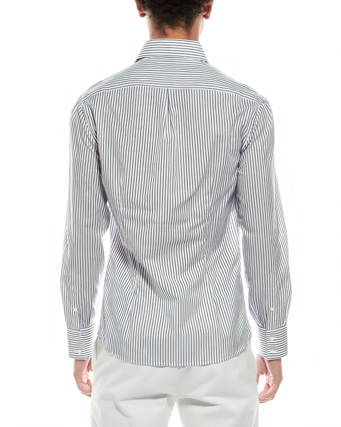 BRUNELLO CUCINELLI MEN'S SHIRT IN NAVY