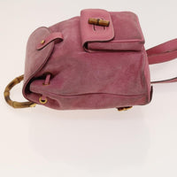 Gucci Gucci Bamboo Backpack Daim Pink Suede Backpack Bag (Authentic Pre-Loved)