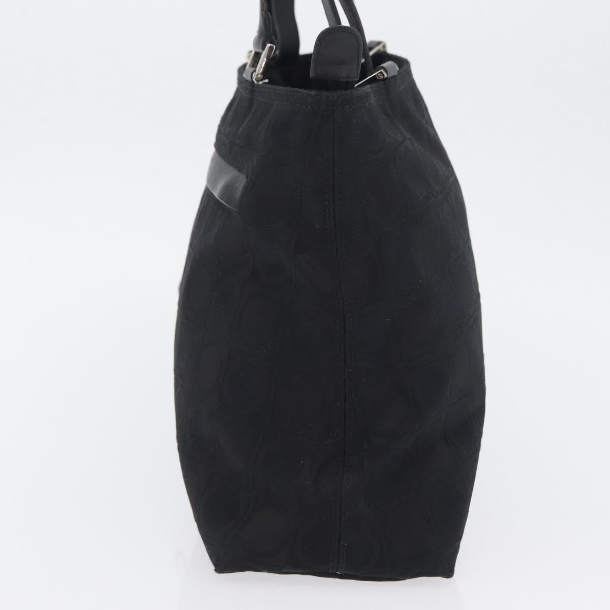 Salvatore Ferragamo Salvatore Ferragamo Gancini Tote Gancini Canvas Black Canvas Tote Bag Bag (Pre-Loved)