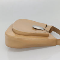Salvatore Ferragamo Gancini Shoulder Bag Patent Leather Beige Patent_Leather Bag (Authentic Pre-Loved)