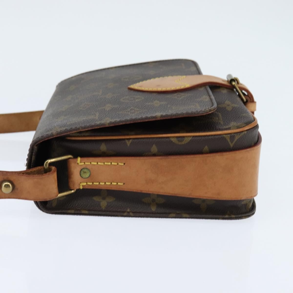 Louis Vuitton Cartouchiere Handbag Monogram Canvas Brown Canvas Shoulder Bag Bag (Pre-Loved)