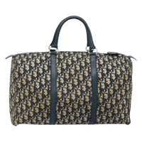 Christian Dior Vintage Trotter Boston Bag Diorissimo Canvas Navy Canvas Handbag (Pre-Loved)