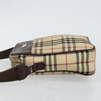 Burberry Zip Messenger Bag Nova Check Canvas And Leather Beige Canvas Shoulder Bag Bag (Authentic Pre-Loved)