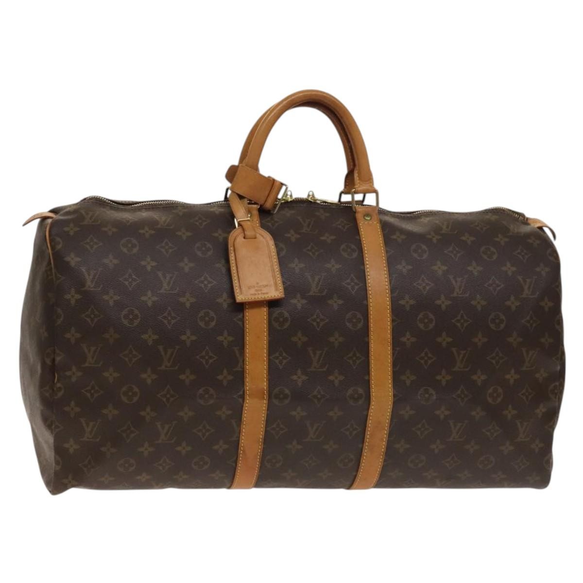 Louis Vuitton Keepall Bag Monogram Canvas Brown Canvas Travel Bag Bag (Authentic Pre-Loved)