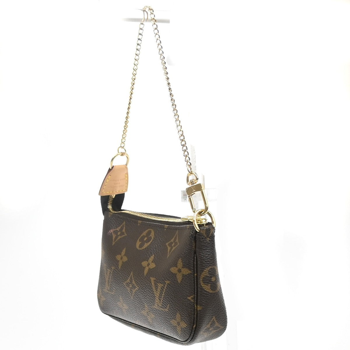 Louis Vuitton Mini Pochette Accessoires Canvas Brown Leather Clutche & Pouche Bag (Pre-Loved)
