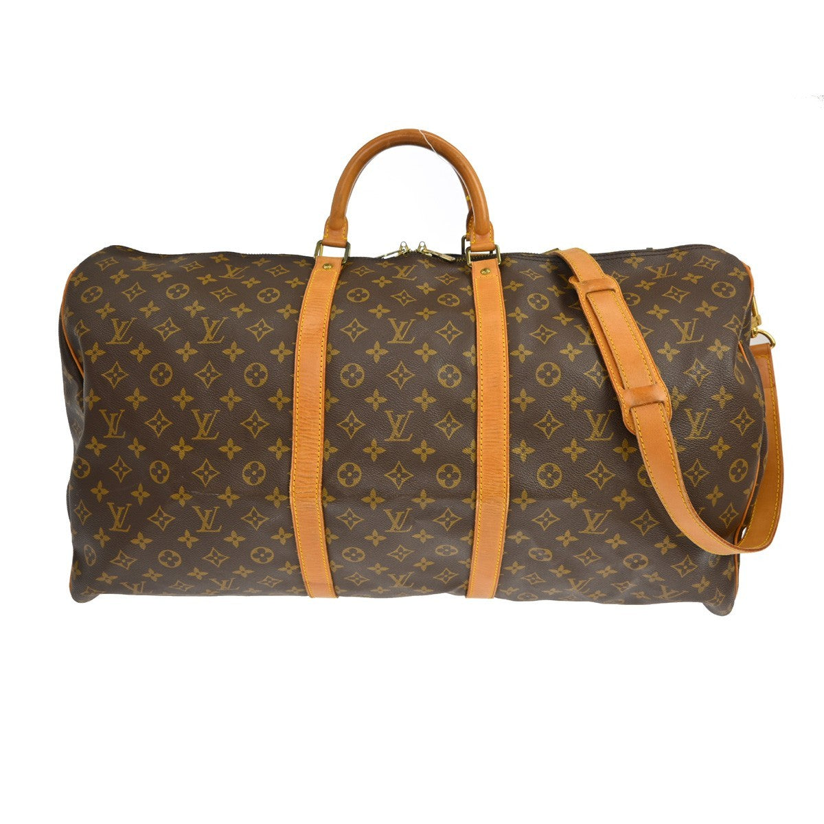 Louis Vuitton Keepall Bandouliere Bag Monogram Canvas Brown Canvas Travel Bag Bag (Pre-Loved)