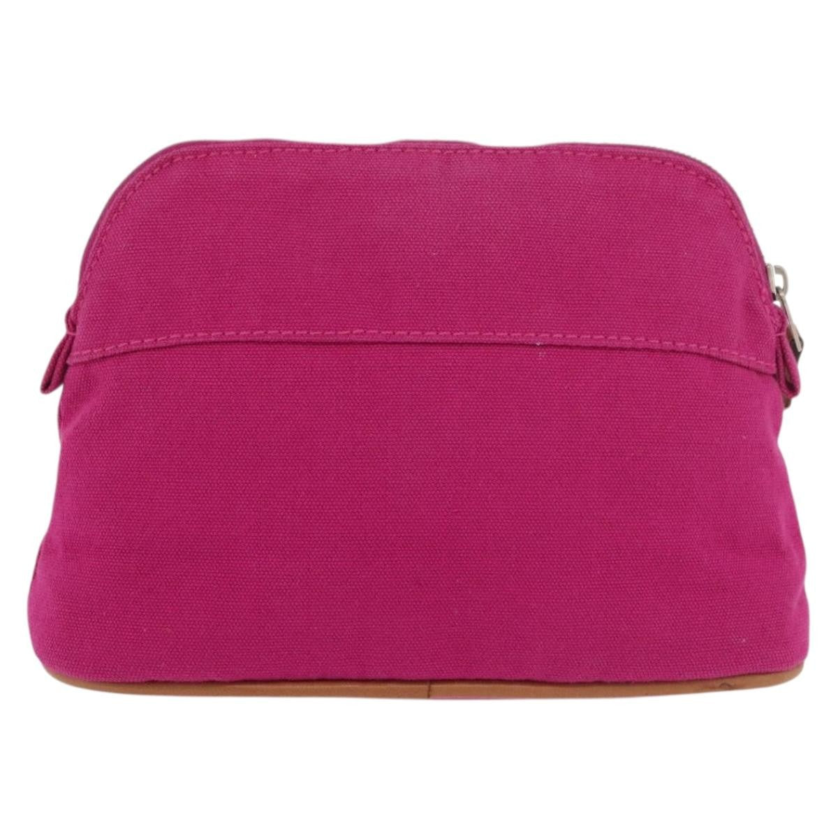 Hermes Bolide Travel Pouch Canvas Pink Canvas Clutche & Pouche Bag (Authentic Pre-Loved)