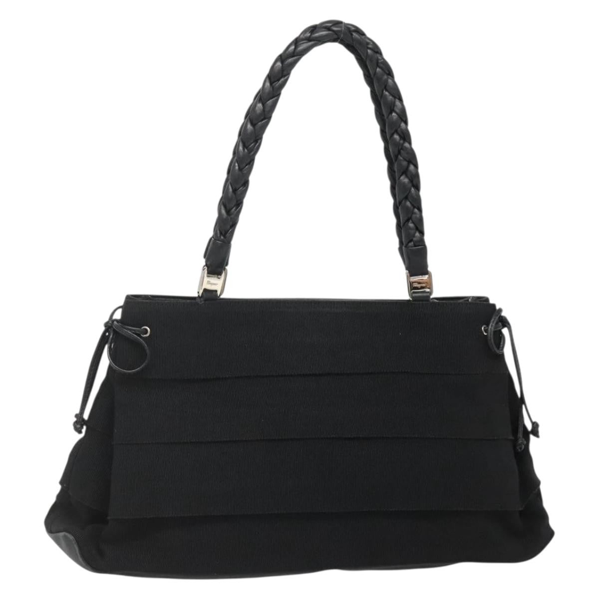 Salvatore Ferragamo Vala Tote Canvas Black Canvas Tote Bag Bag (Pre-Loved)