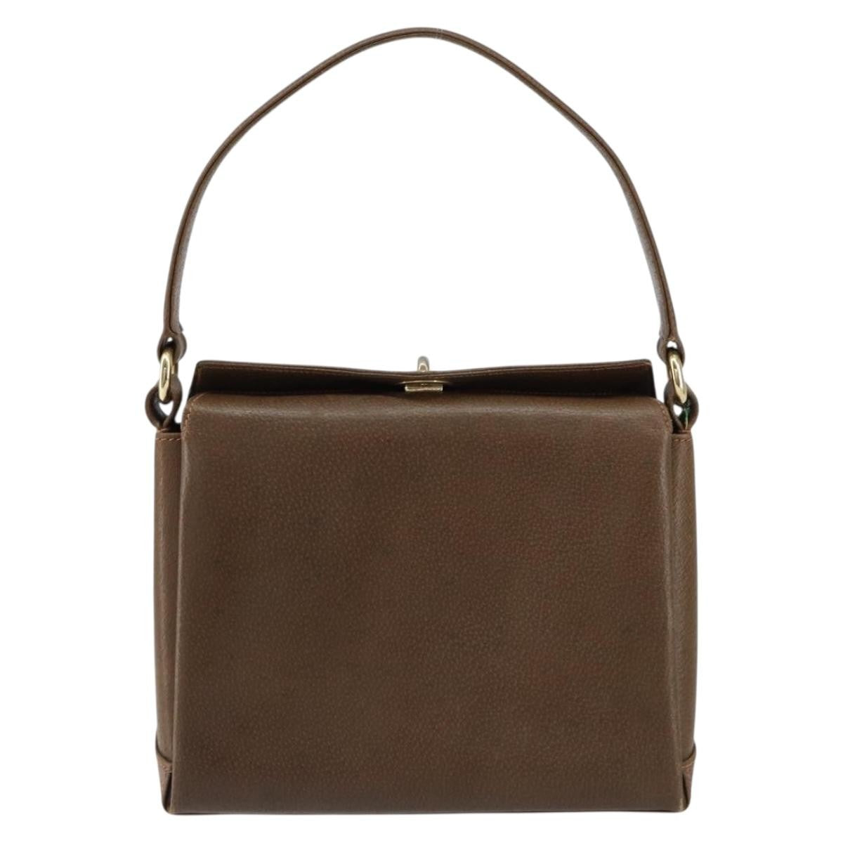 Gucci Vintage Shoulder Bag Leather Brown Leather Shoulder Bag Bag (Authentic Pre-Loved)