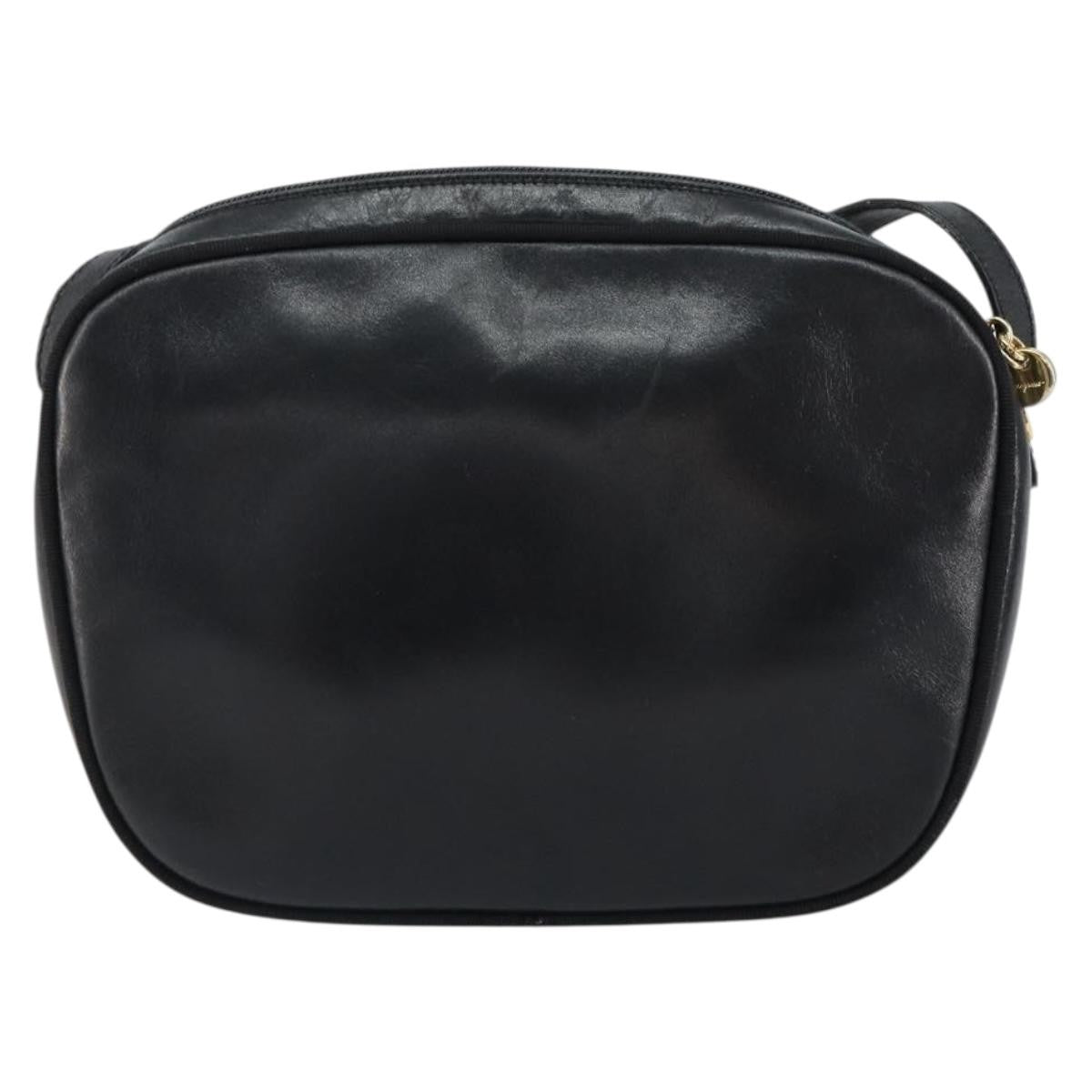 Salvatore Ferragamo Vala Shoulder Bag Leather Black Leather Shoulder Bag Bag (Authentic Pre-Loved)