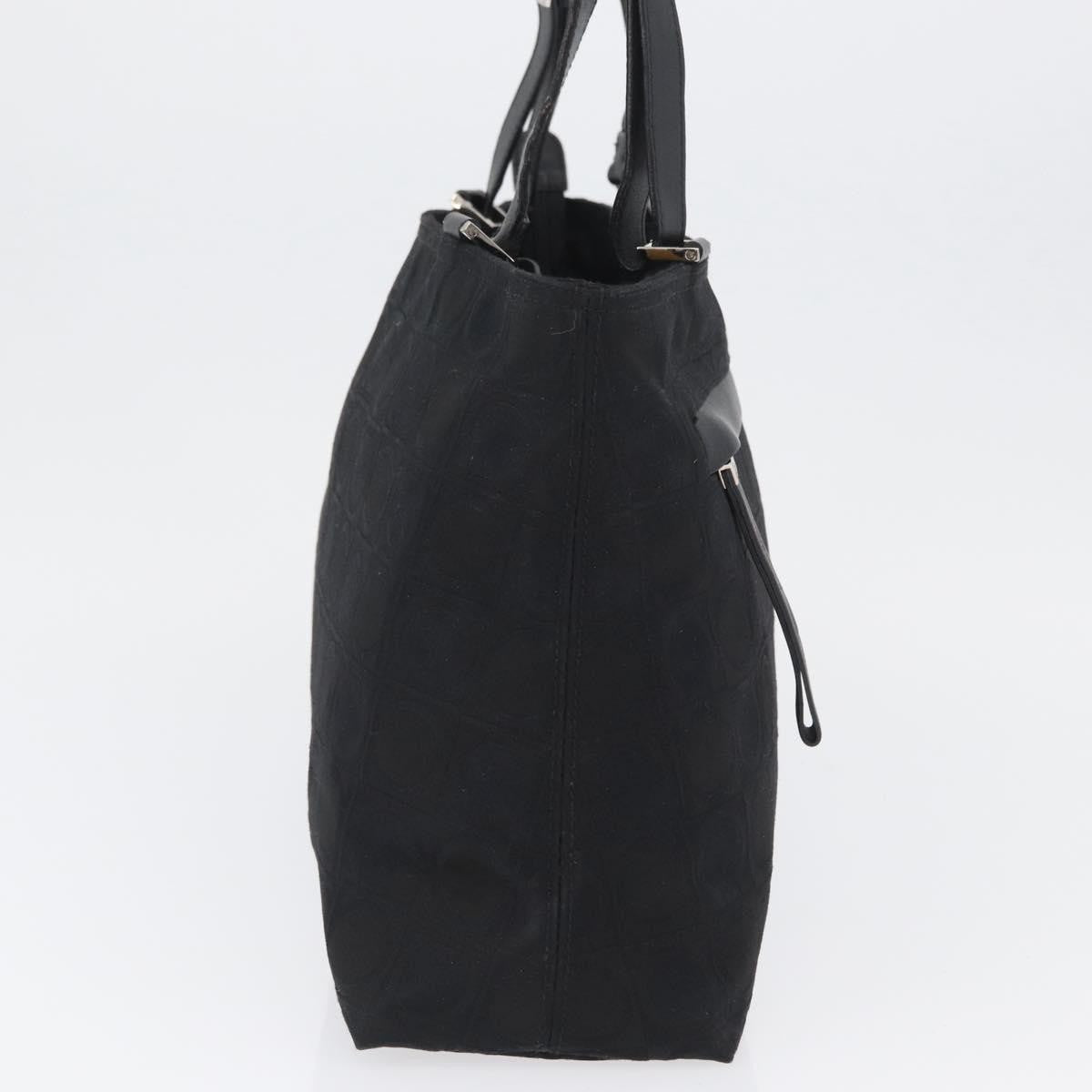 Salvatore Ferragamo Salvatore Ferragamo Gancini Tote Gancini Canvas Black Canvas Tote Bag Bag (Pre-Loved)