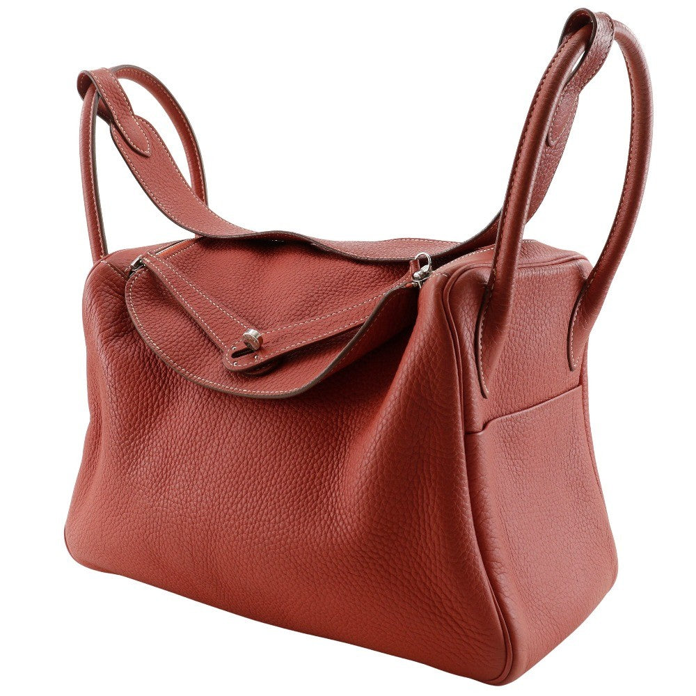 Hermes Lindy Bag Togo Orange Leather Shoulder Bag Bag (Authentic Pre-Loved)