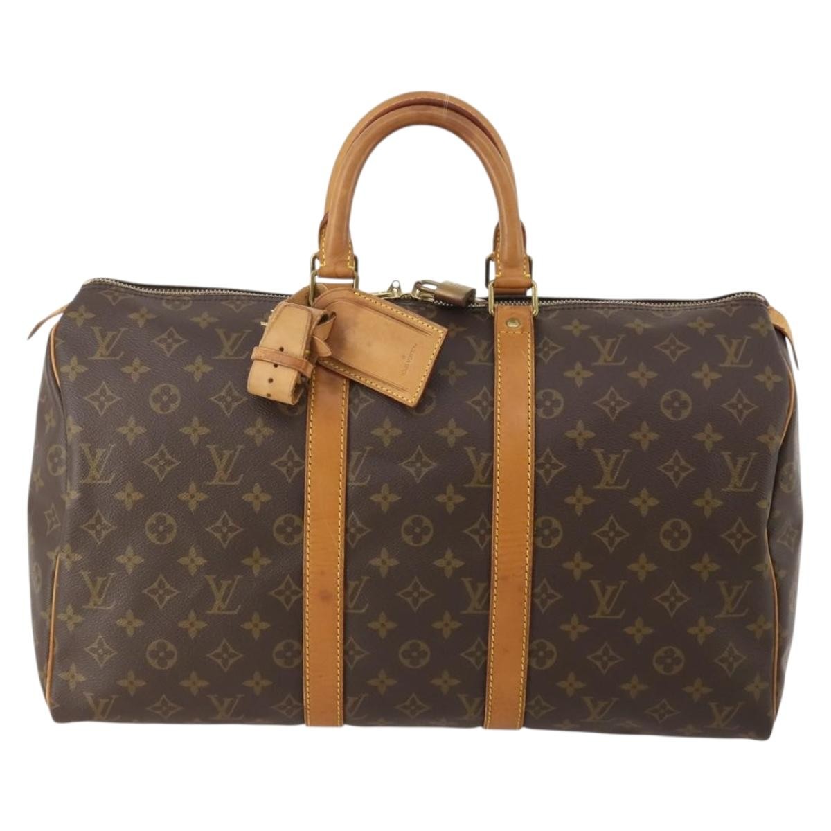 Louis Vuitton Keepall Bag Monogram Canvas Brown Canvas Travel Bag Bag (Pre-Loved)