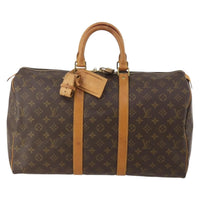 Louis Vuitton Keepall Bag Monogram Canvas Brown Canvas Travel Bag Bag (Pre-Loved)