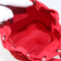 Prada Drawstring Wristlet Bucket Bag Tessuto Red Nylon Clutche & Pouche Bag (Pre-Loved)
