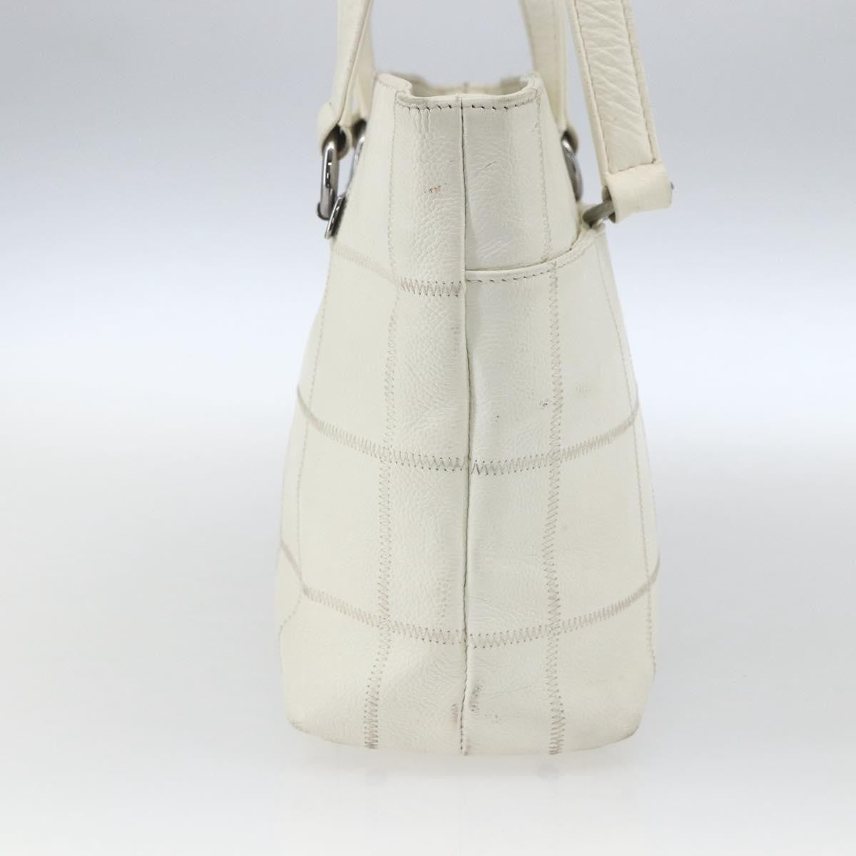 Chanel Square Stitch Tote Quilted Leather White Leather Tote Bag Bag (Authentic Pre-Loved)