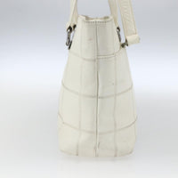 Chanel Square Stitch Tote Quilted Leather White Leather Tote Bag Bag (Authentic Pre-Loved)