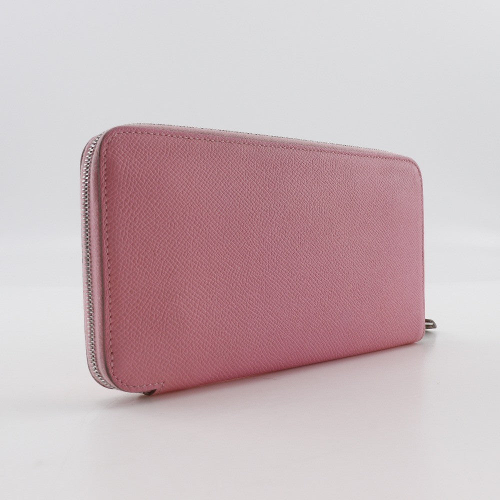 Hermes Azap Zip Around Wallet Epsom Pink Leather Wallets Accessory (Authentic Pre-Loved)