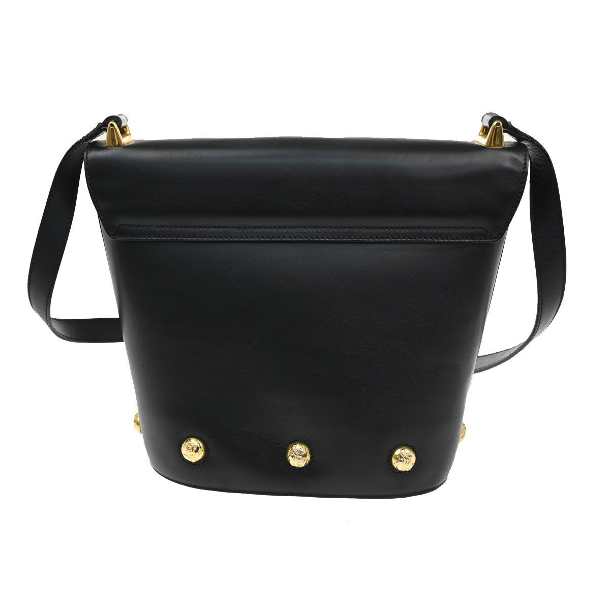 Salvatore Ferragamo Vintage Shoulder Bag Leather Black Leather Shoulder Bag Bag (Authentic Pre-Loved)