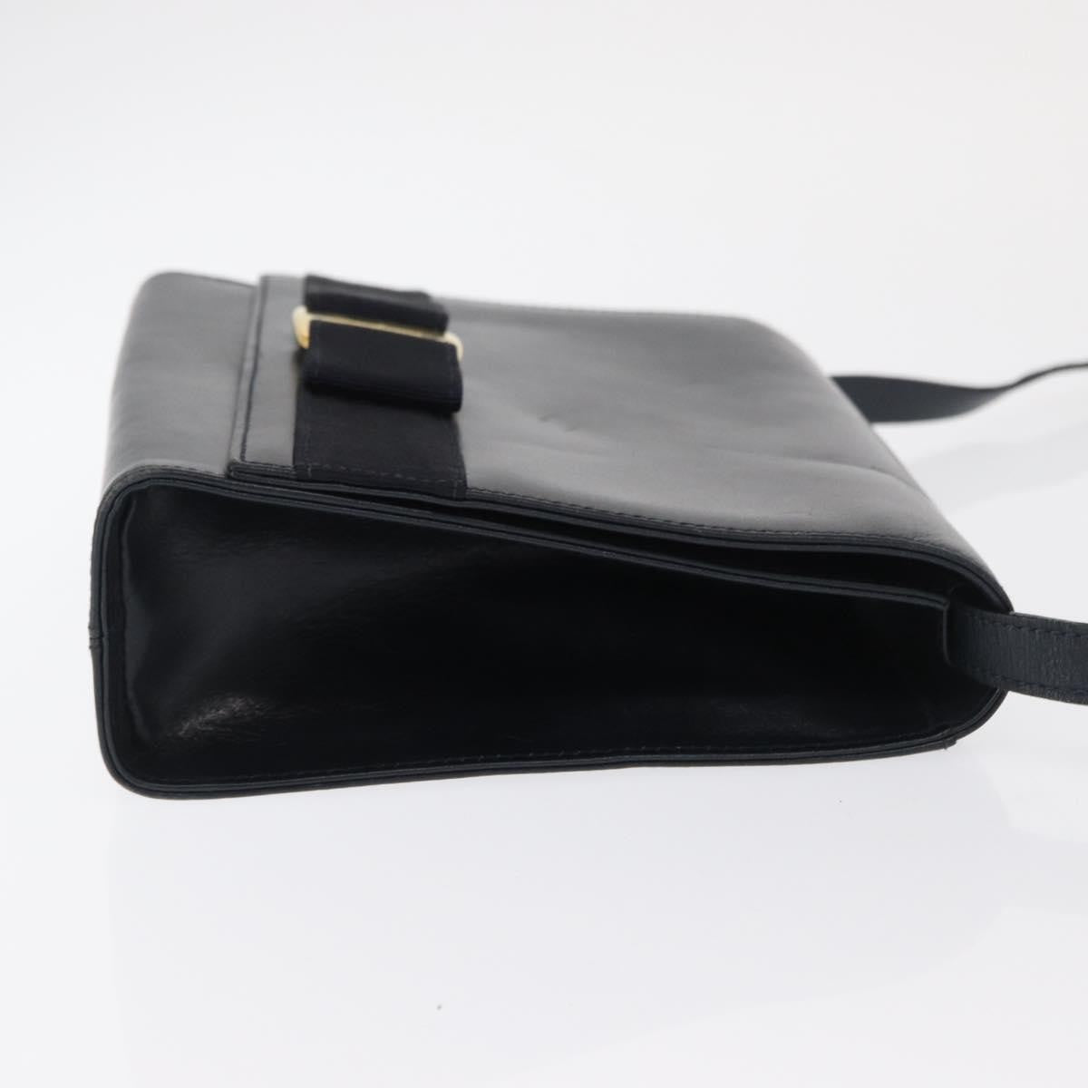 Salvatore Ferragamo Salvatore Ferragamo Vala Shoulder Bag Leather Navy Leather Shoulder Bag Bag (Pre-Loved)