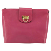 Salvatore Ferragamo Gancini Shoulder Bag Leather Pink Leather Shoulder Bag Bag (Authentic Pre-Loved)