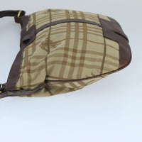 Burberry Nova Check Shoulder Bag Canvas And Leather Beige Canvas Shoulder Bag Bag (Authentic Pre-Loved)