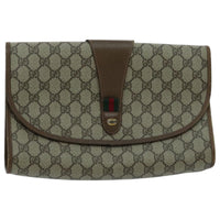 Gucci Sherry Line Pouch Canvas Beige Canvas Clutche & Pouche Bag (Authentic Pre-Loved)