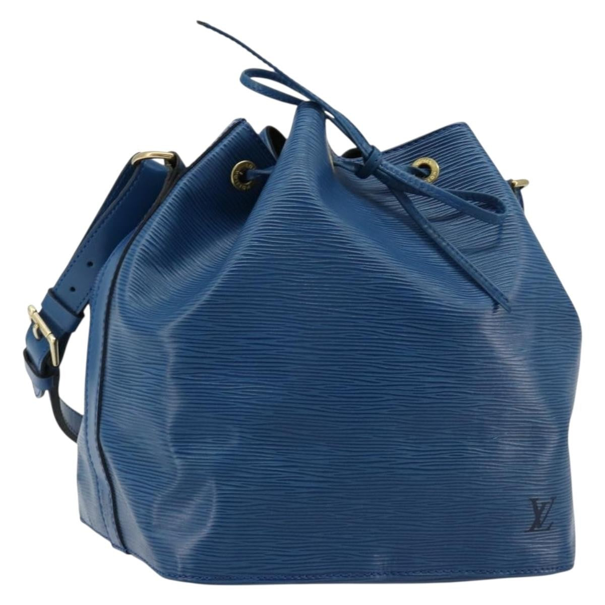Louis Vuitton Petit Noe Handbag Epi Leather Blue Leather Shoulder Bag Bag (Pre-Loved)