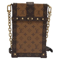 Louis Vuitton Vertical Trunk Pochette Reverse Monogram Canvas Brown Canvas Clutche & Pouche Bag (Authentic Pre-Loved)