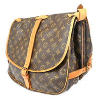 Louis Vuitton Saumur Handbag Monogram Canvas Brown Canvas Shoulder Bag Bag (Authentic Pre-Loved)