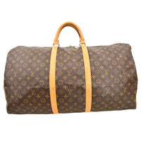 Louis Vuitton Keepall Bag Monogram Canvas Brown Canvas Travel Bag Bag (Pre-Loved)